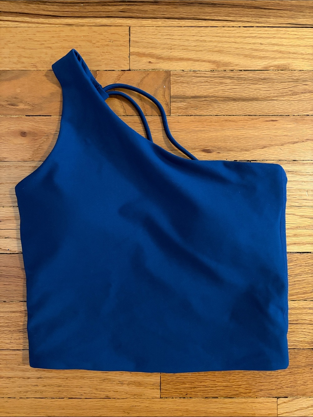 Asymmetrical One-Shoulder Blue Women’s Crop Top